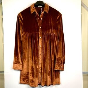 La Miel Velvet buttery soft, boho western dark academia dress in-chocolate/rust